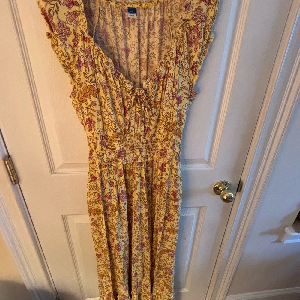 Old Navy Yellow Floral Maxi Dress